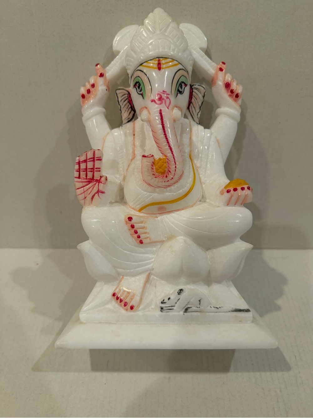 Marble Ganesh Idol for Home Statue Painted Art